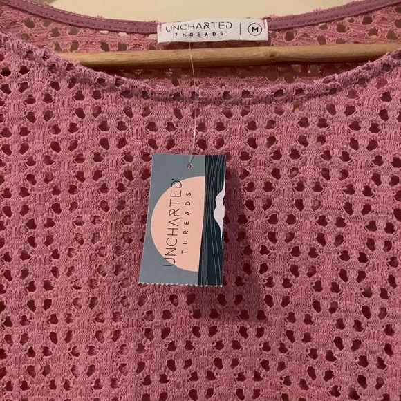 Uncharted Pink Open Knit Pullover Sweater Sizes M, XL New With Tags - Picture 2 of 4
